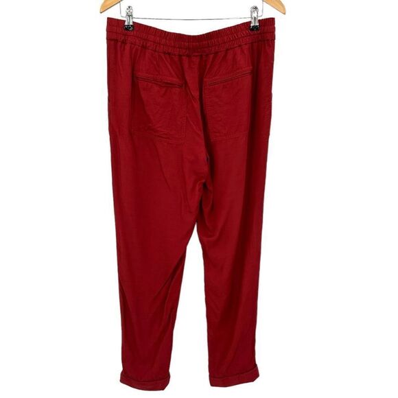 Loft red satiny fluid utility jogger drawstring pant size medium - Picture 4 of 8